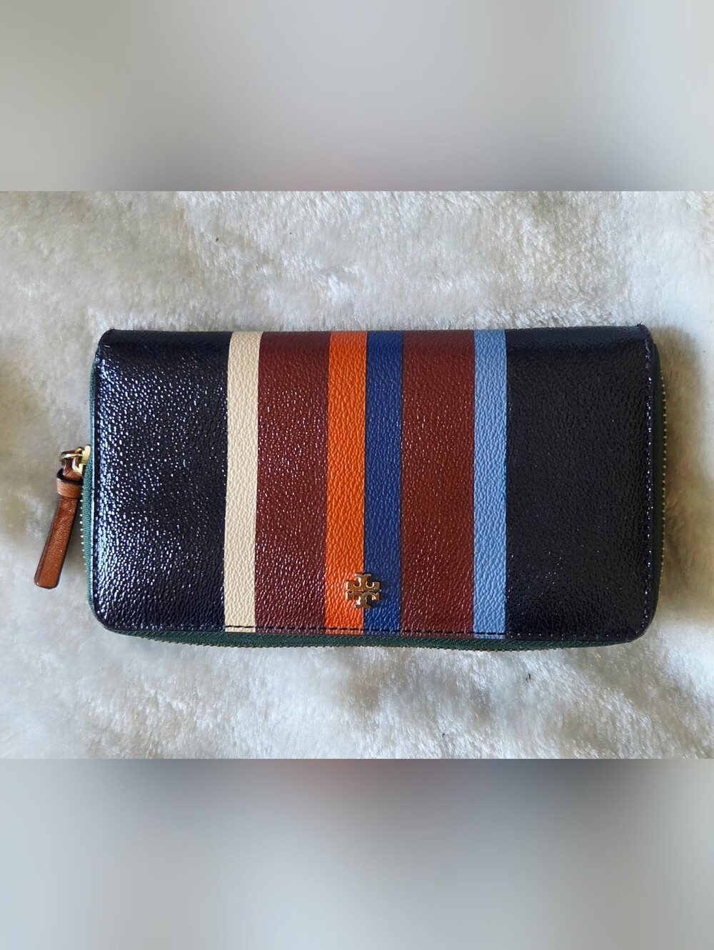 Tory Burch Striped Leather Wallet - Multicolor